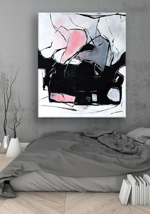 mock up dark bedroom hipster style interior background. 3d viz