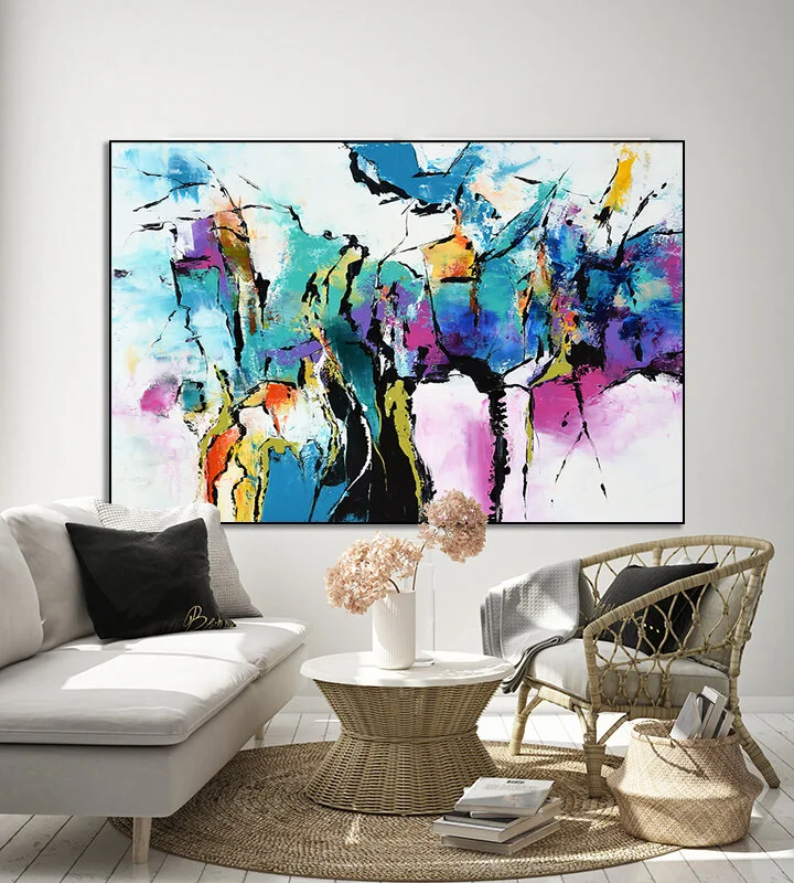 mock up poster frame in modern interior background, Scandinavian