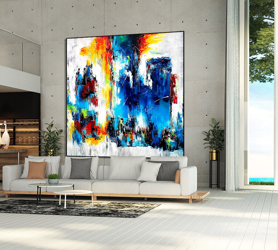 Modern mediterranean living room interior design and concrete wa