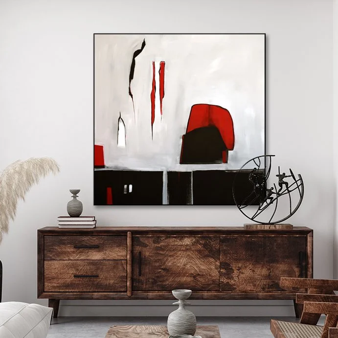Mockup poster frame in minimalist modern interior background, 3d