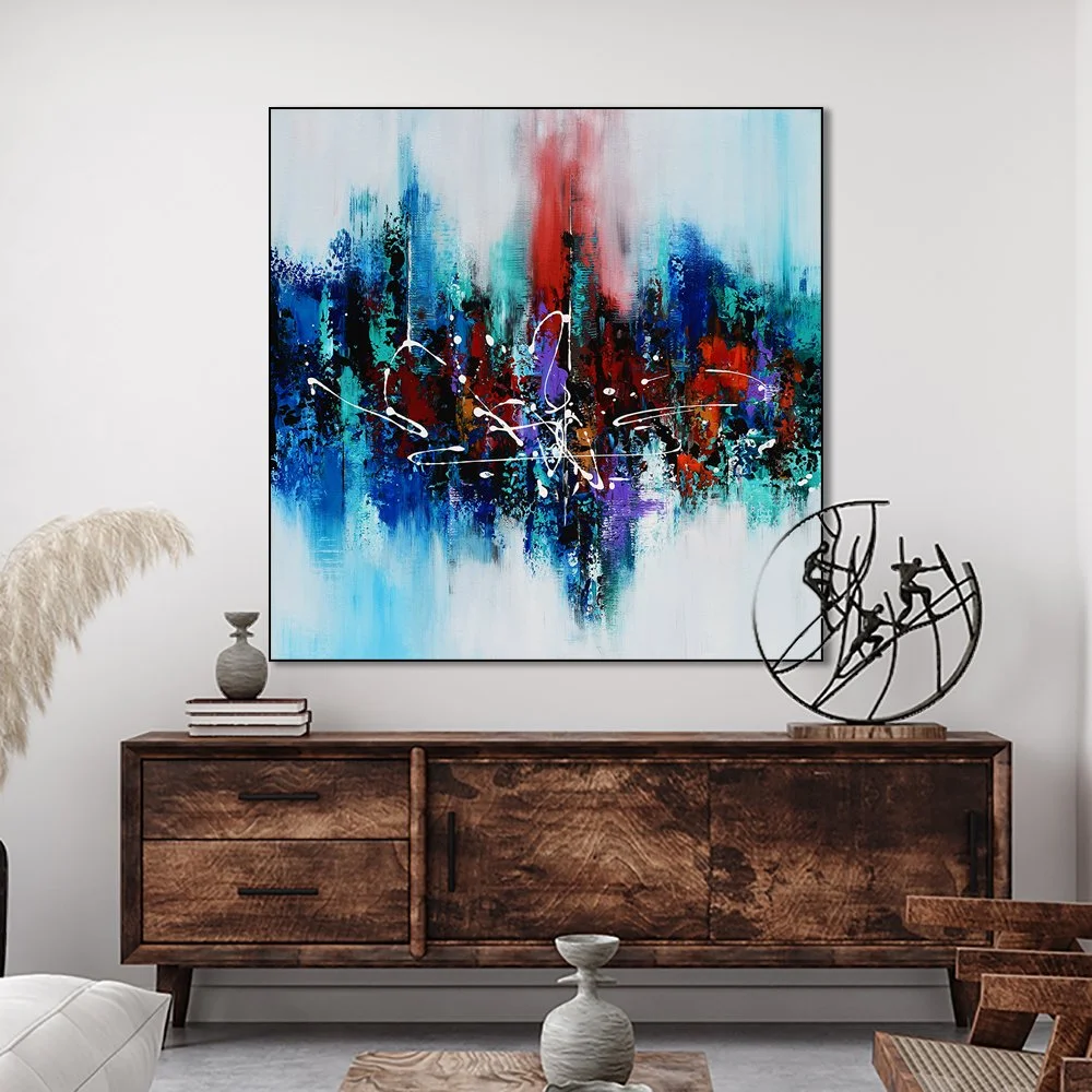 Mockup poster frame in minimalist modern interior background, 3d