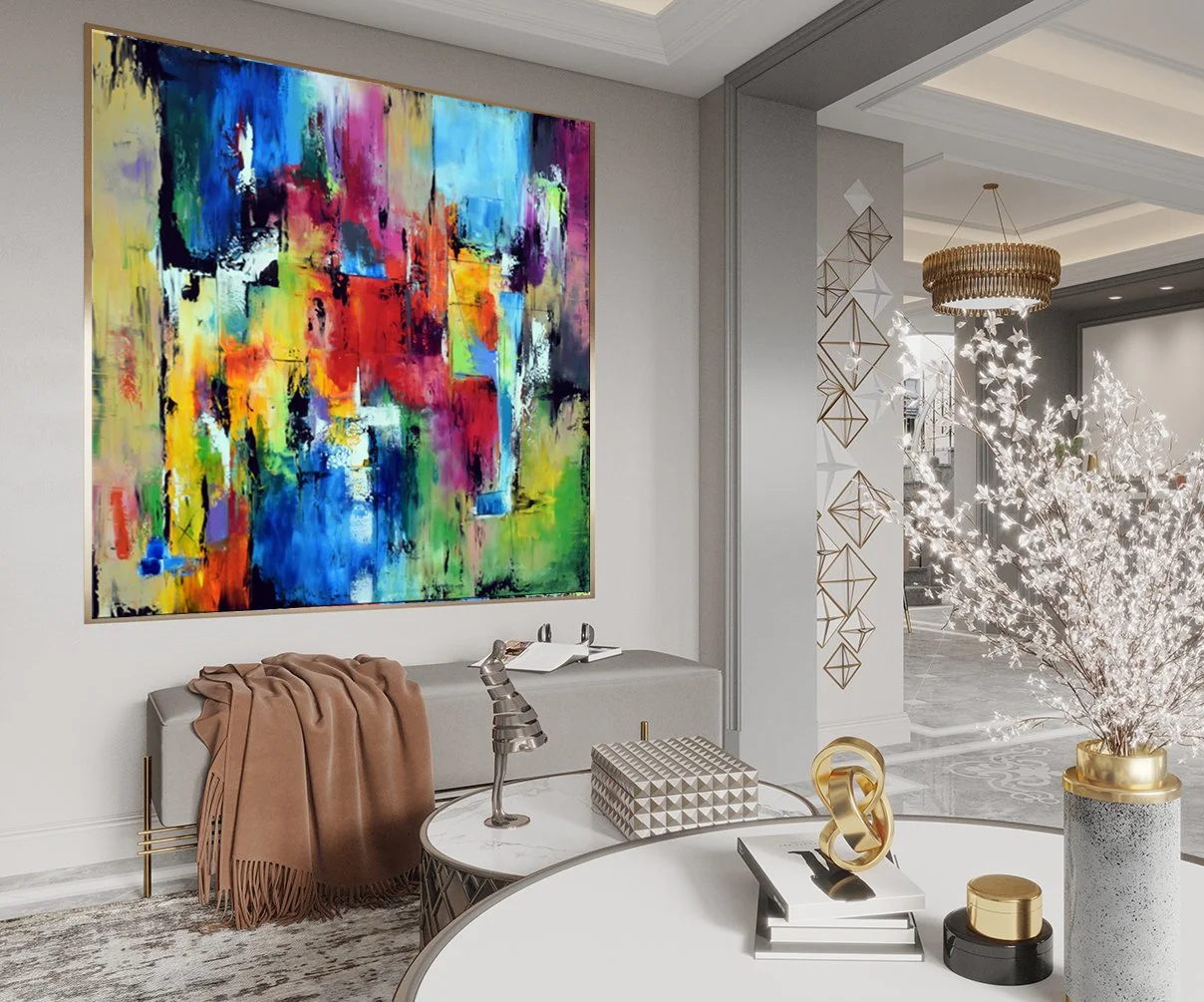 mock up poster frame in modern monochrome interior background, l