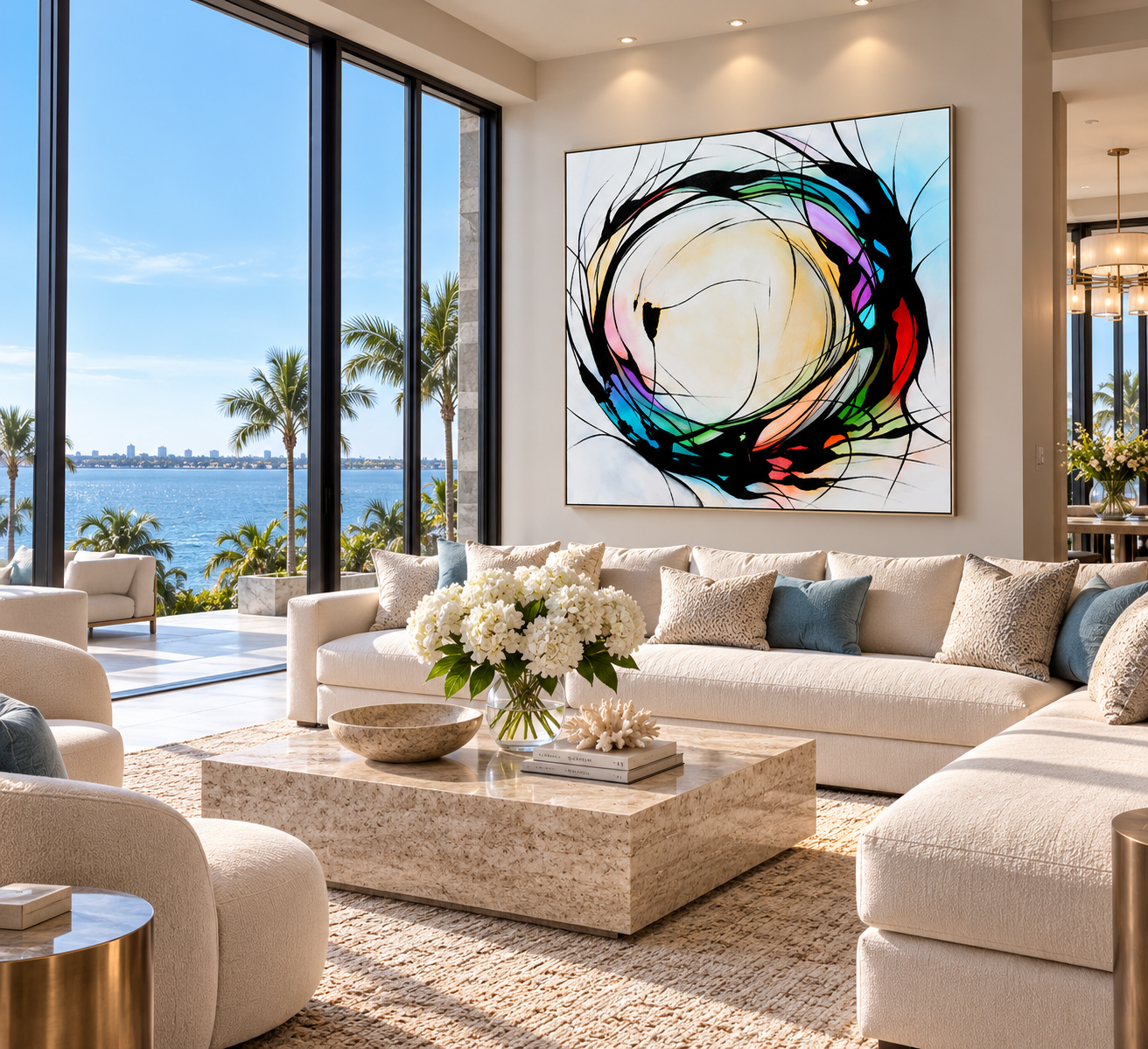 DREAM CATCHER — Colorful Circle Abstract Painting