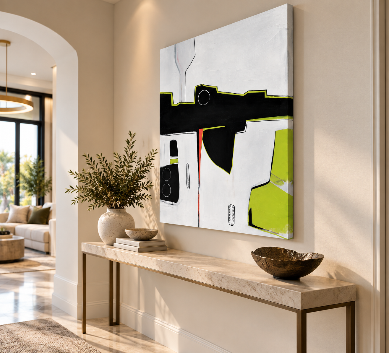 CROSSING LINES — Original Abstract Painting | 36" × 48"