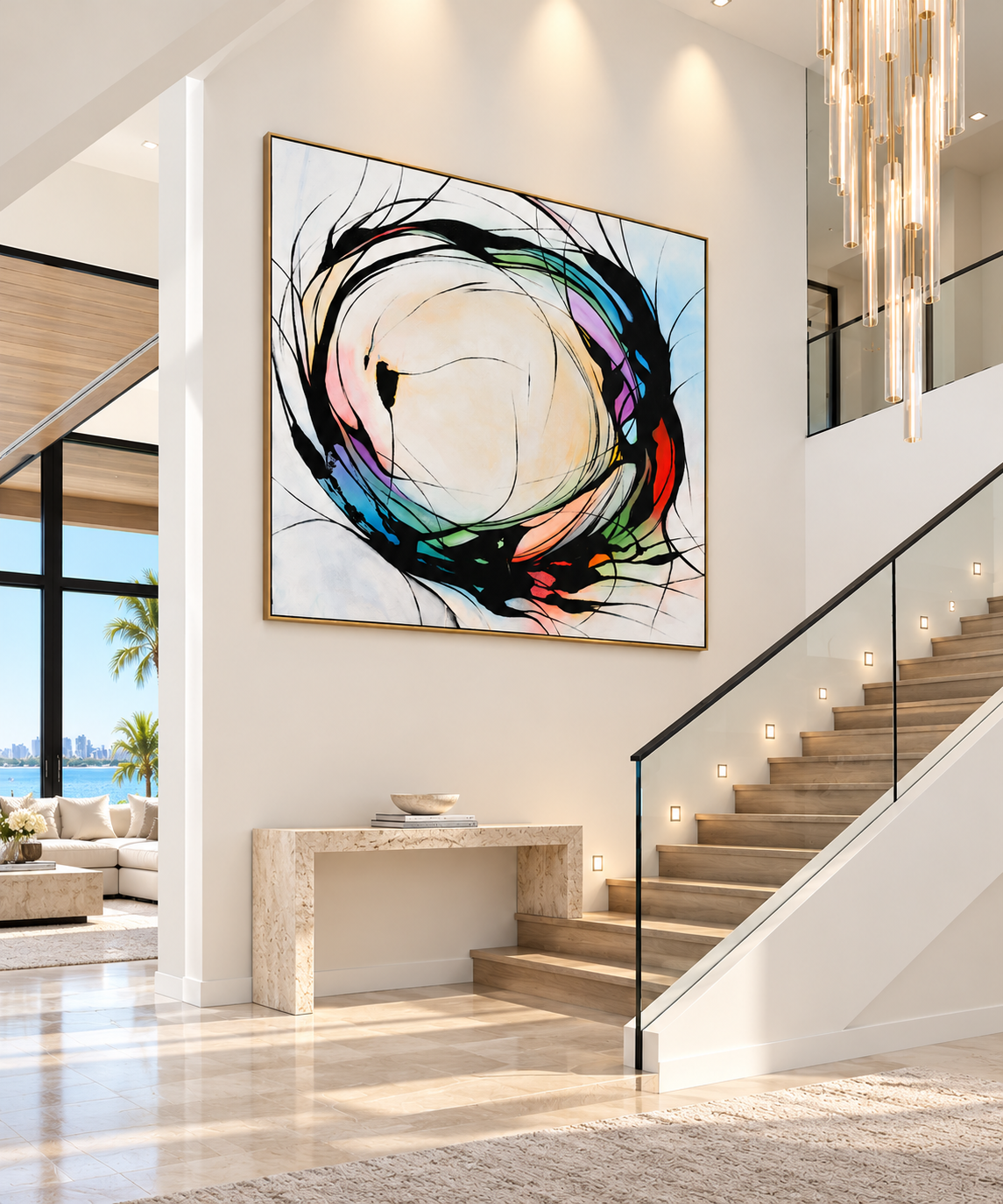 DREAM CATCHER — Colorful Circle Abstract Painting