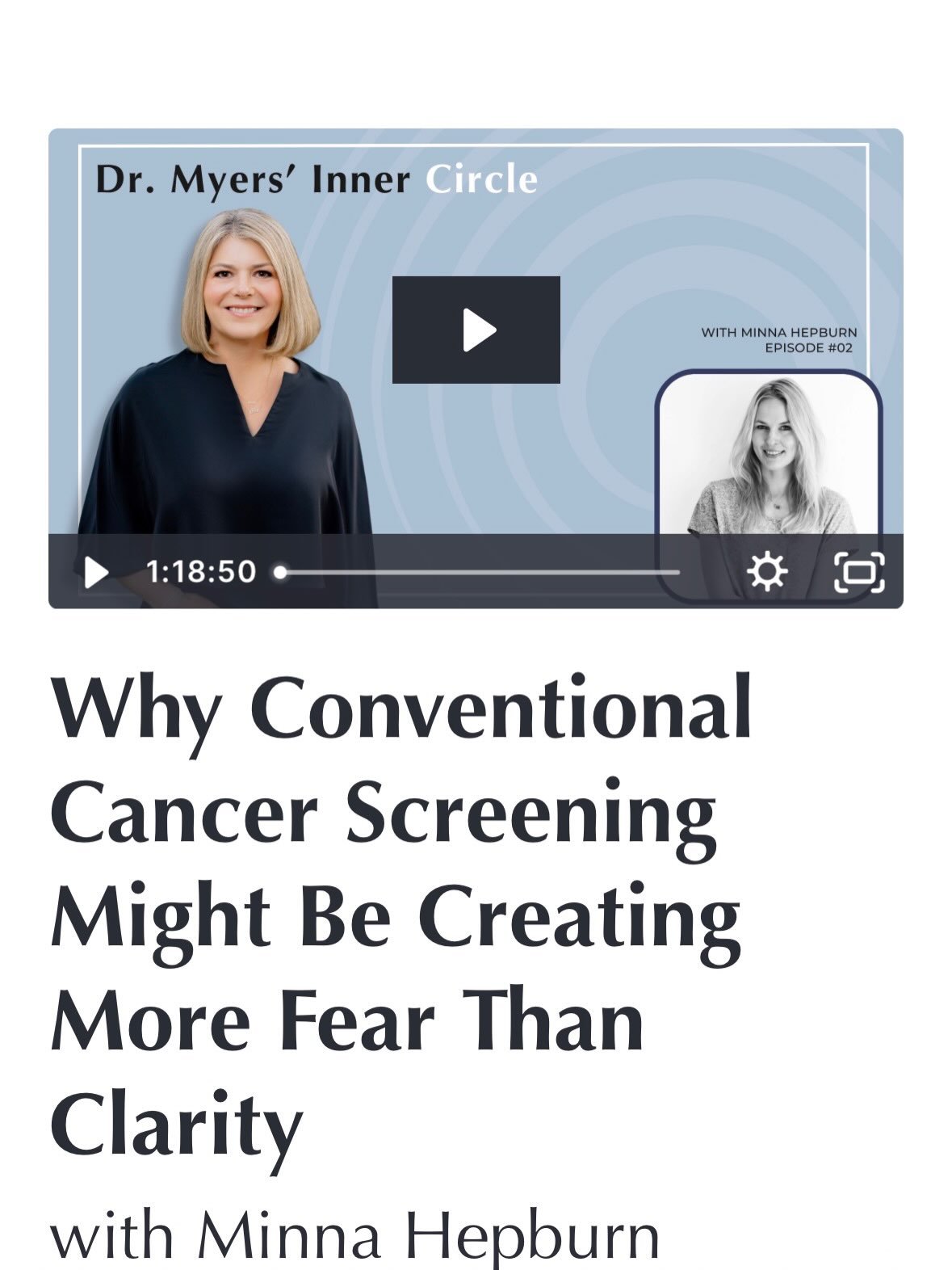 Intimate and honest conversation with the incredible @dramymyers about my 2 year cancer liquid biopsy journey. And what a journey it has been.. and still is. I&rsquo;m still testing positive for breast cancer. It&rsquo;s scary. Imaging has not found 