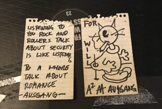 One sketch and written message  from Ausgang 