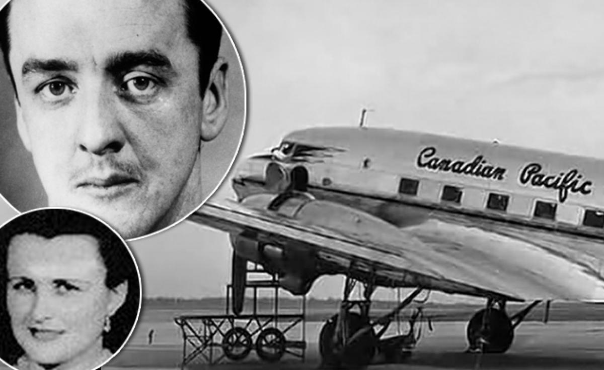 Pictured; Albert Guay, his wife Rita morel, and the Canadian Pacific plane