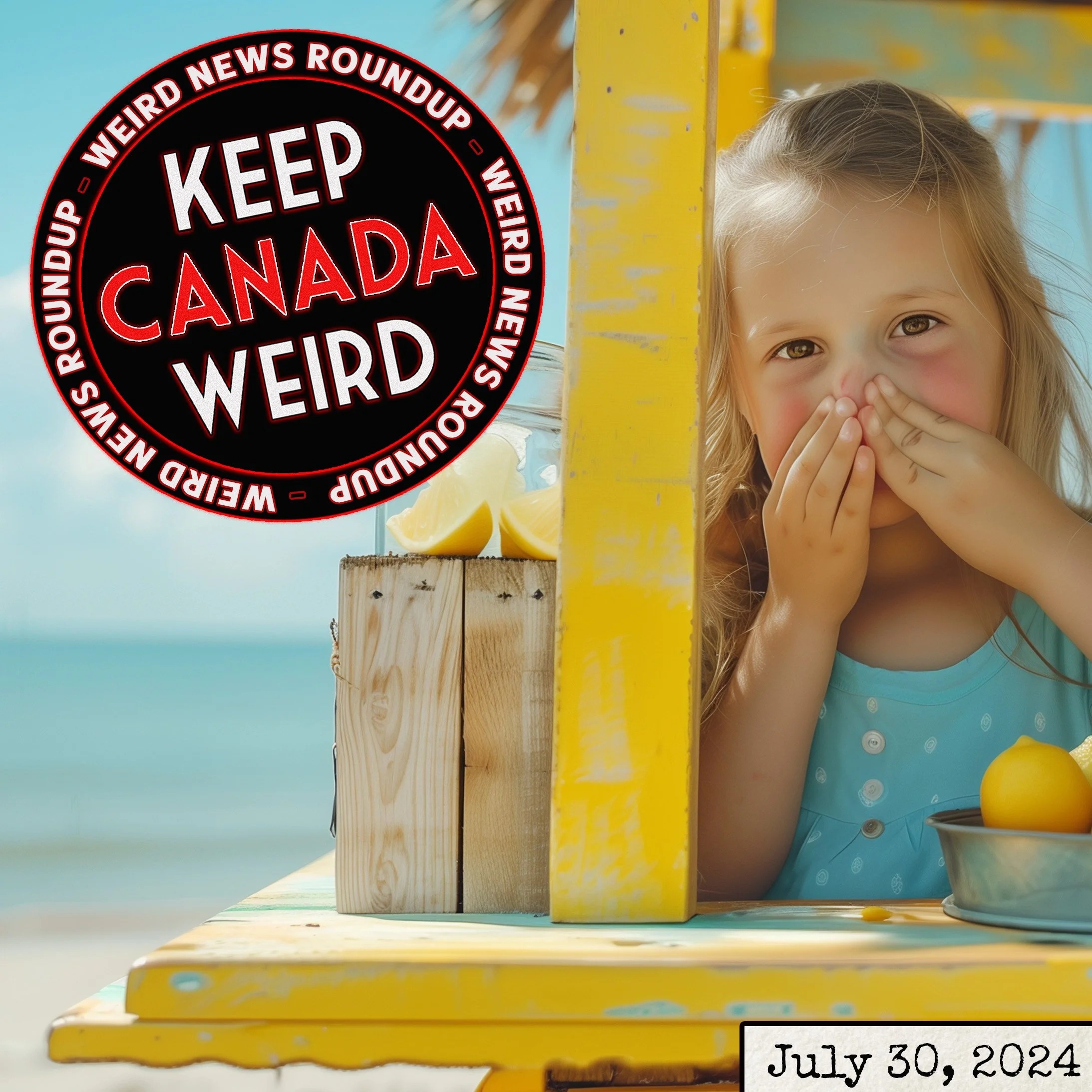 KEEP CANADA WEIRD - July 30, 2024 - lemonade stand, Taylor Swift Way, Wasaga beach poop