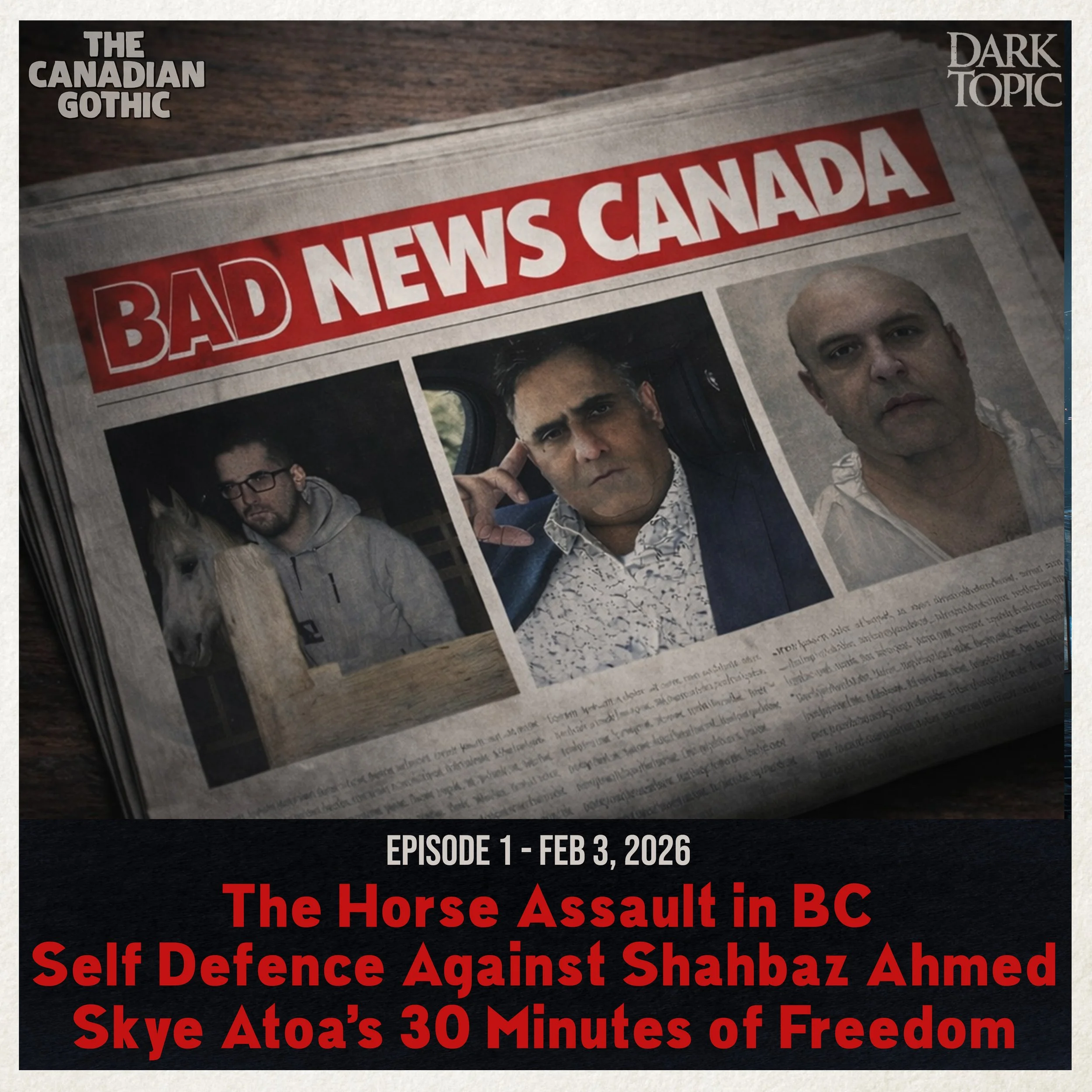 BAD NEWS CANADA - Pilot Episode / Feb 2026 - The Vernon, BC Horse Assault, Skye Atoa, Shabaz Ahmed