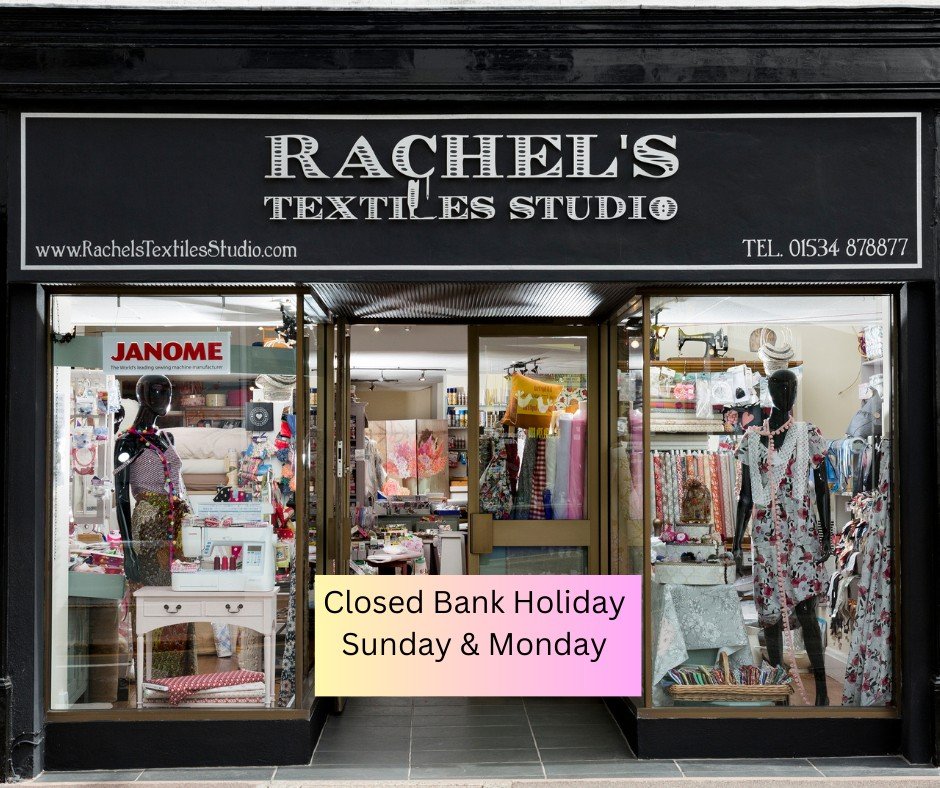 That's it for a couple of days. Hope you have a lovely bank Holiday 
http://www.rachelstextilesstudio.com/openingtimes