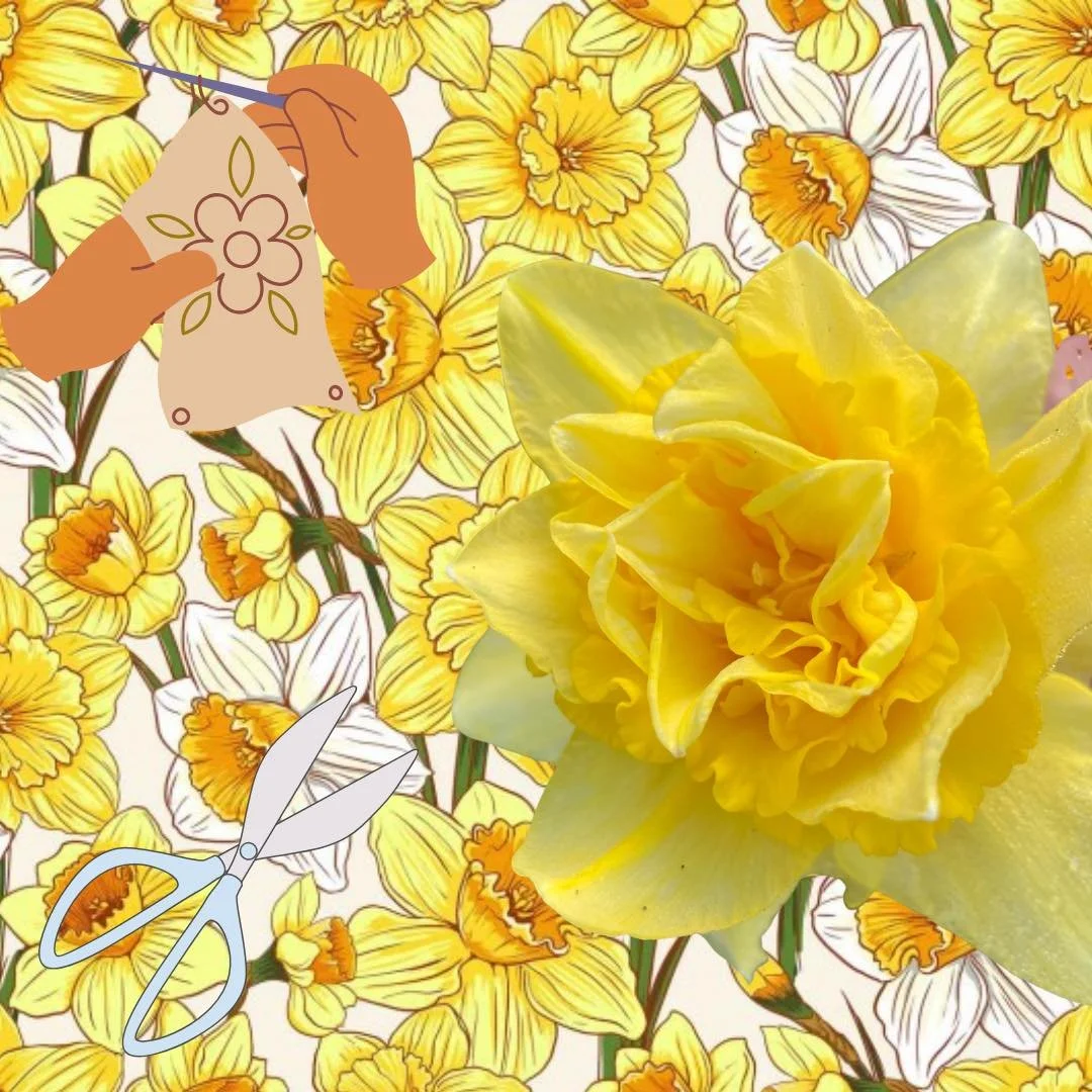 🌼 Always closed on a Wednesday 🌼
Rachel is likely to be gardening, tending to the amazing daffodils out at the moment &amp; planning her next sewing projects
Fresh daffodils, daffodil fabric or a combo
Pop in Thursday for spring flower fabrics