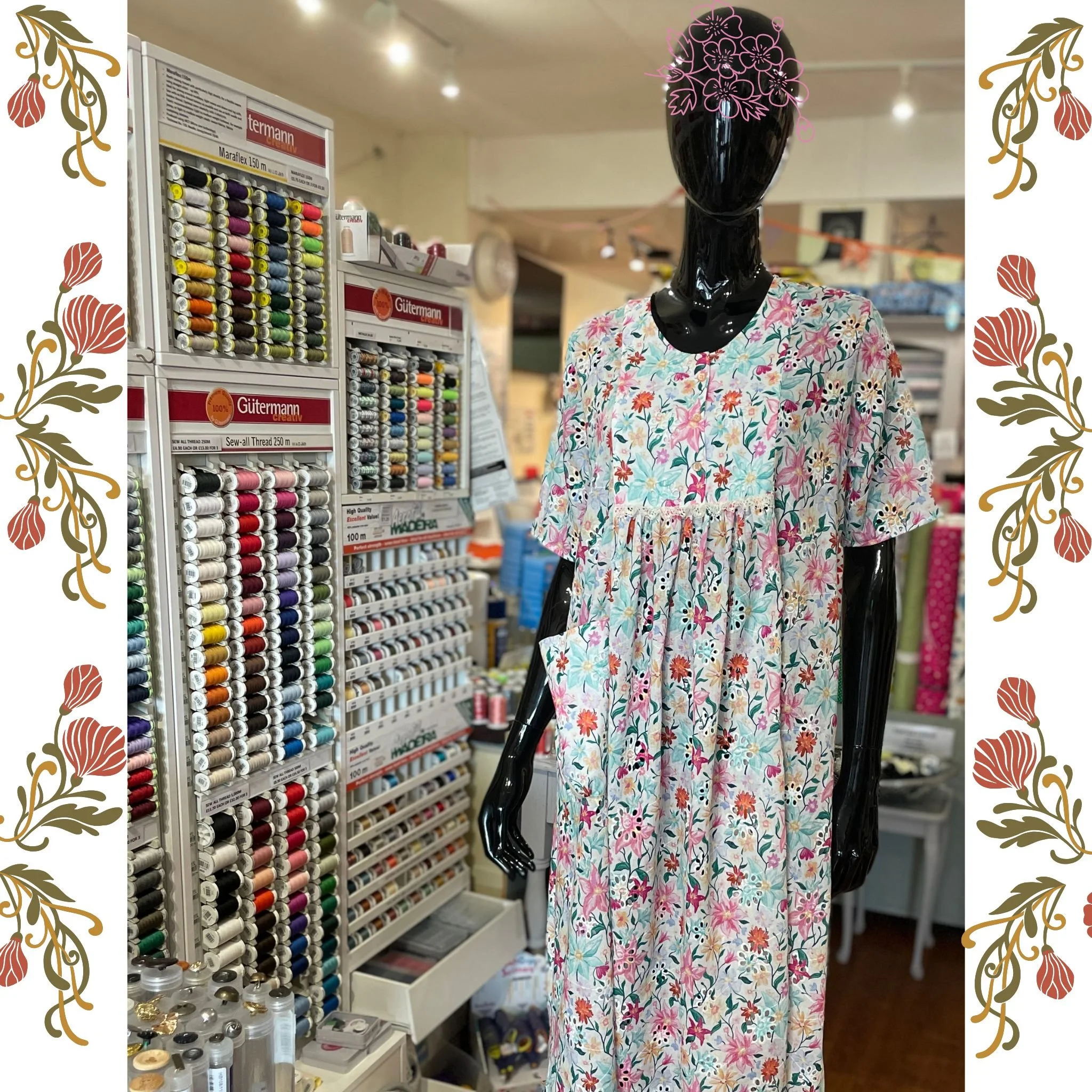 Embroidered, Embroiderer, Embroidery
Pol is looking pretty in her lovely embroidered cotton dress just in time for spring
If you would like to take advantage of offers on embroidered cotton fabrics, it might be worth signing up for the newsletter whi