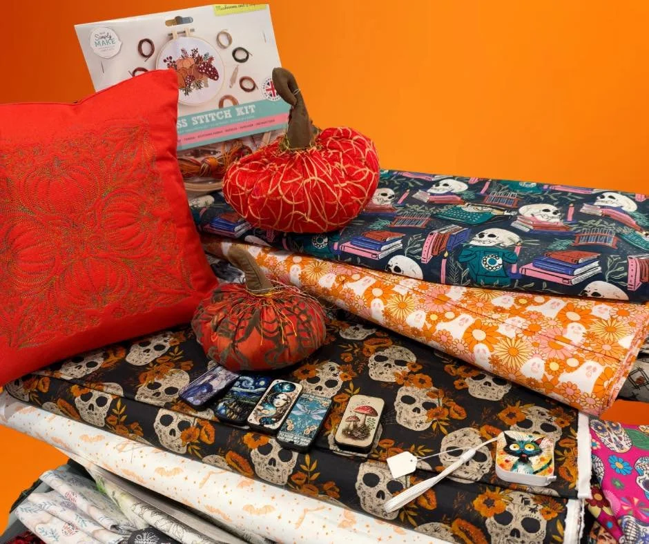 🍂 The weather is getting cooler and Halloween is just around the corner

Pop in and discover our warm autumn orange tones, Halloween fabrics and pumpkins, perfect for your seasonal sewing projects and a little autumn inspiration.

Open Tuesdays, 10a