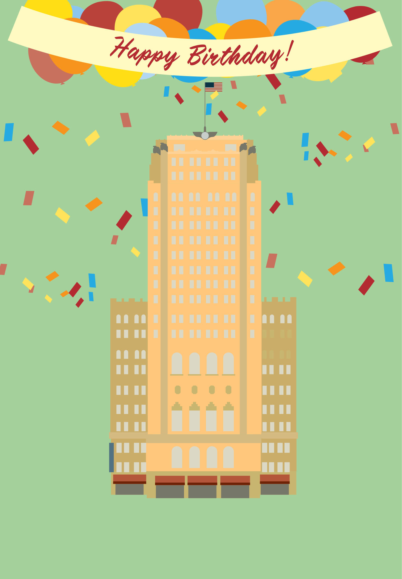  I created an illustration of the building to use on a birthday card that employees would receive.  