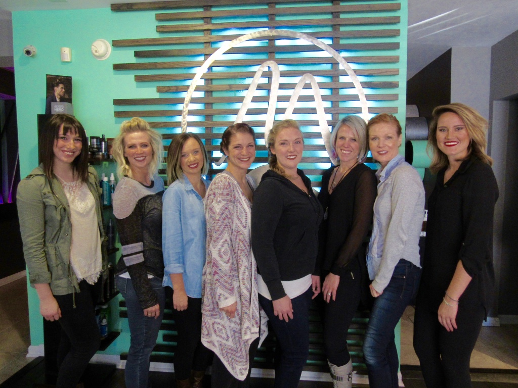 What a lovely time. They opened the salon an hr early to fit us all in, last minute. Such a blessing to have them in town. Kendra (3rd from left) is also my stylist. Love me so Mint!