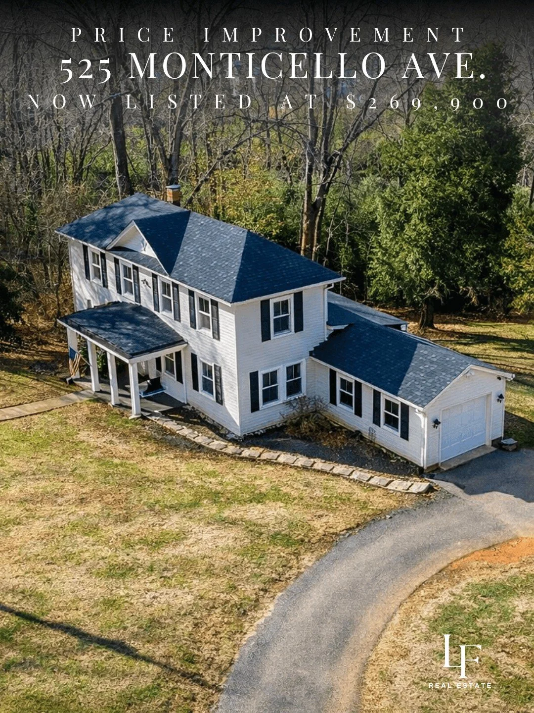 ✨ PRICE IMPROVEMENT | NOW $269,900 ✨
📍 525 Monticello Ave, Lynchburg, VA 24501
🛏️ 3 Beds | 🛁 2 Baths | 📐 2,080 Sq Ft | 🌳 1 Full Acre

This rare opportunity just became even more attractive! This charming 1918 home sits on a hard-to-find one-acre