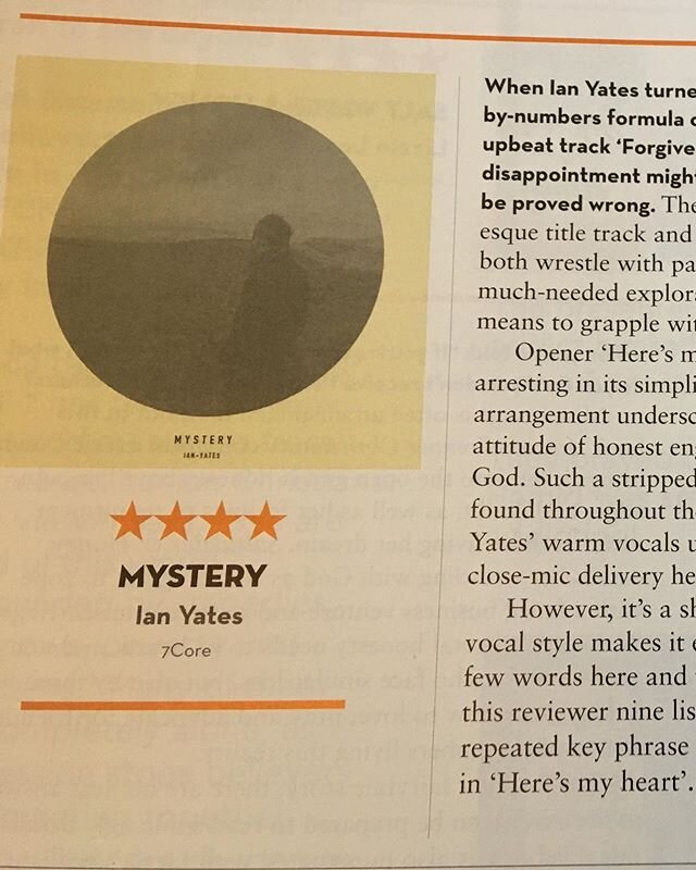 Thanks to all the Christian media that have shared about the new album. 
Really grateful for some great reviews coming through too - Thank you! ⭐️⭐️⭐️⭐️ #christianitymagazine 'Yates has a way with simple appealing melodies that carry songs that would