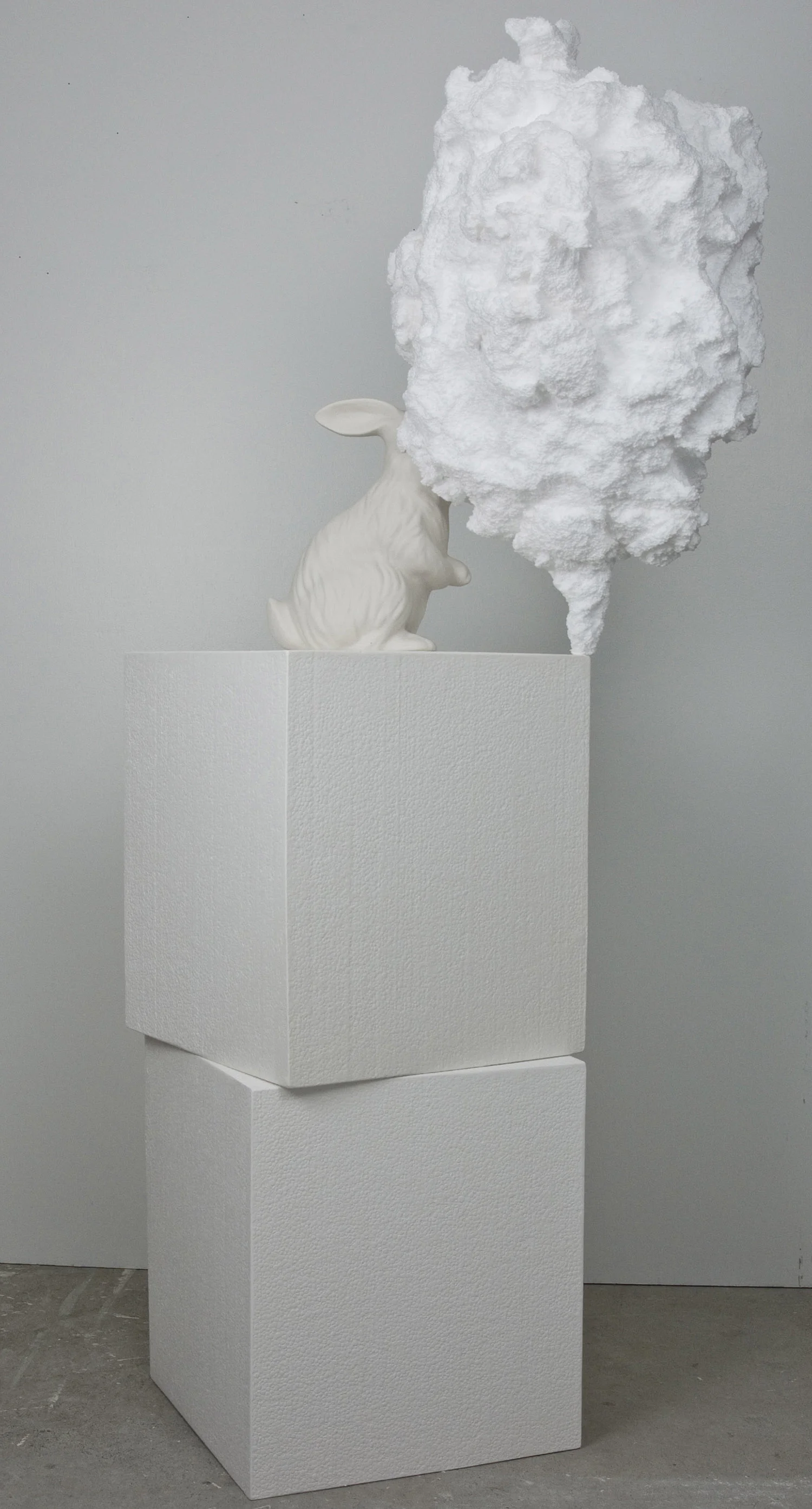 plato's doubt: what is the soul? porcelain, plaster, polystyrene, 22"x60"x22", 2013