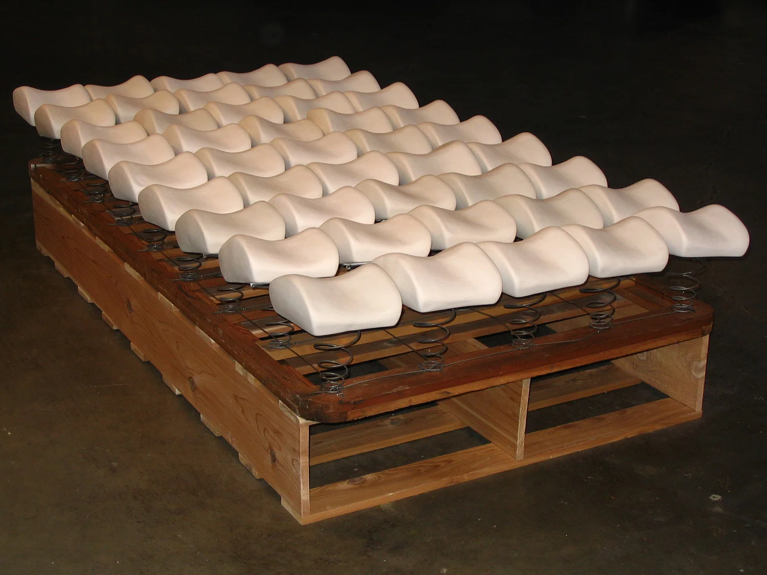 insomnia porcelain, springs, wood, 6'x3.5'x3', 2005