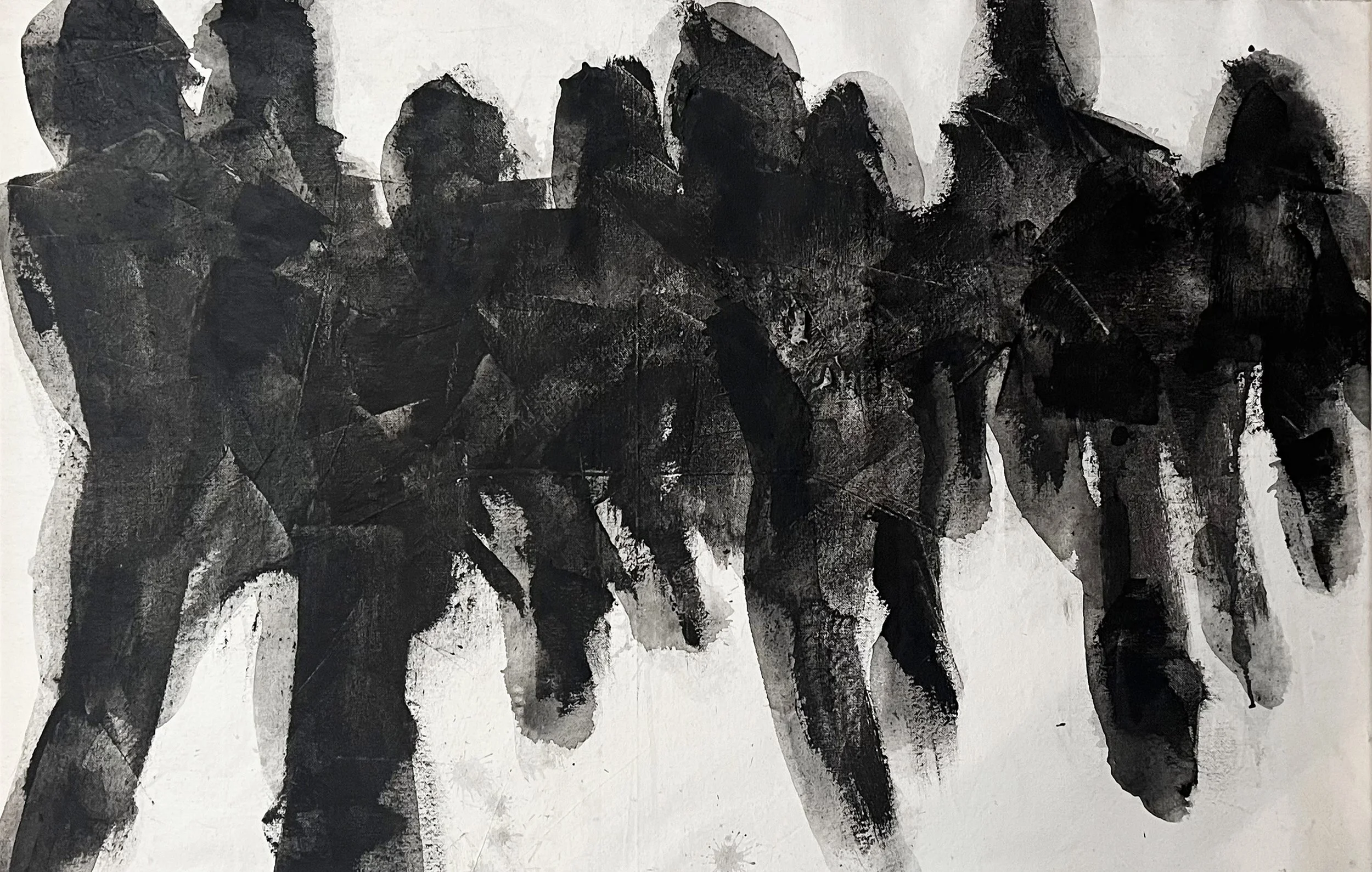    Roundup    Acrylic and gesso on canvas  122cm x 81cm  2025 