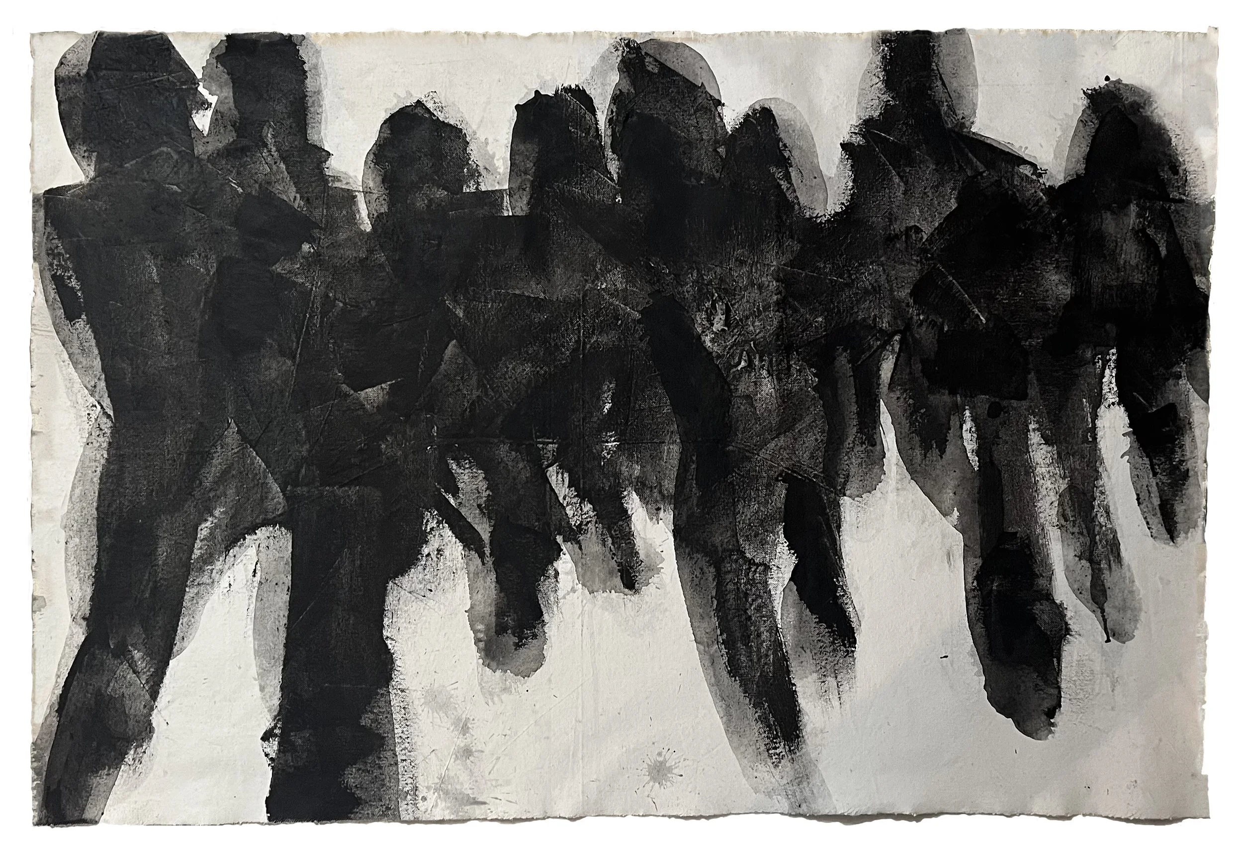    Roundup    Acrylic and gesso on canvas  122cm x 81cm  2025 