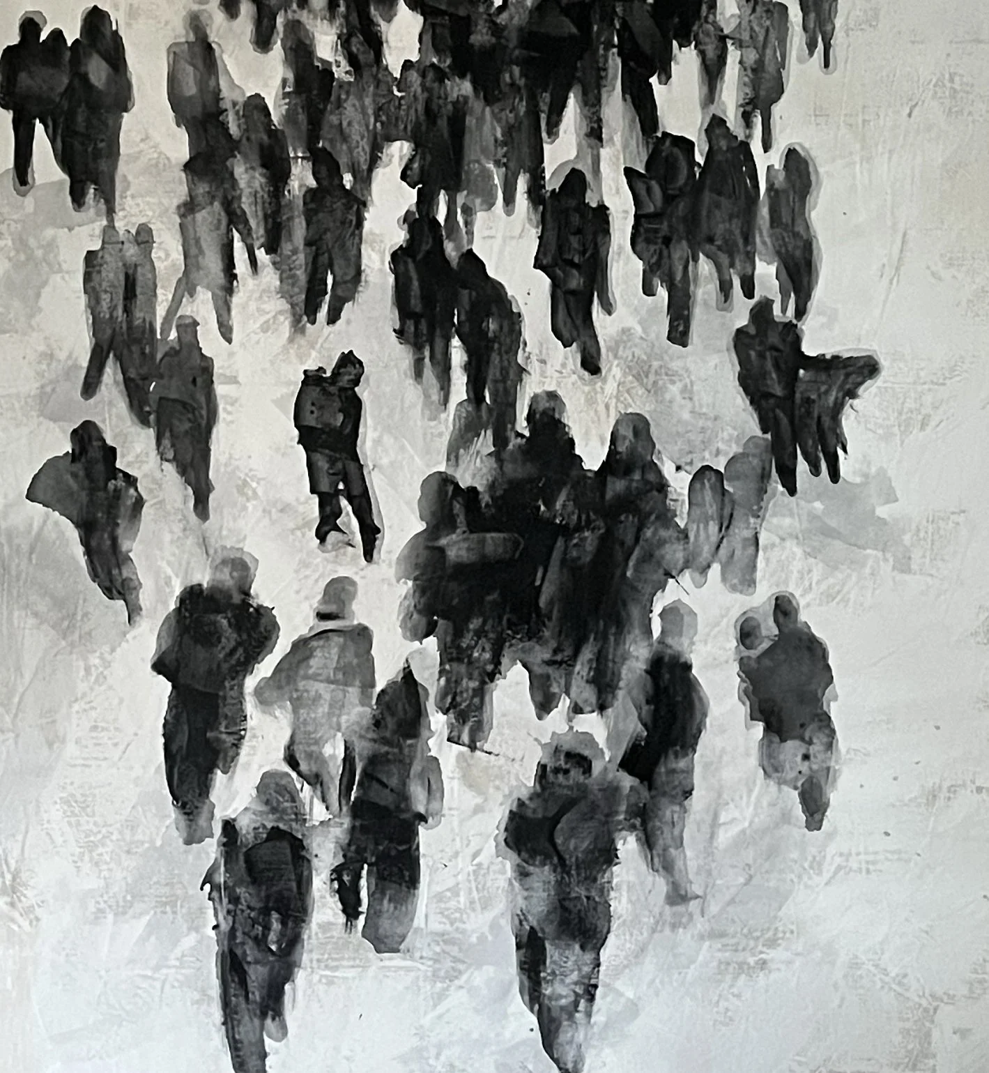    Coming Away (detail)    Acrylic and gesso on canvas  2025 