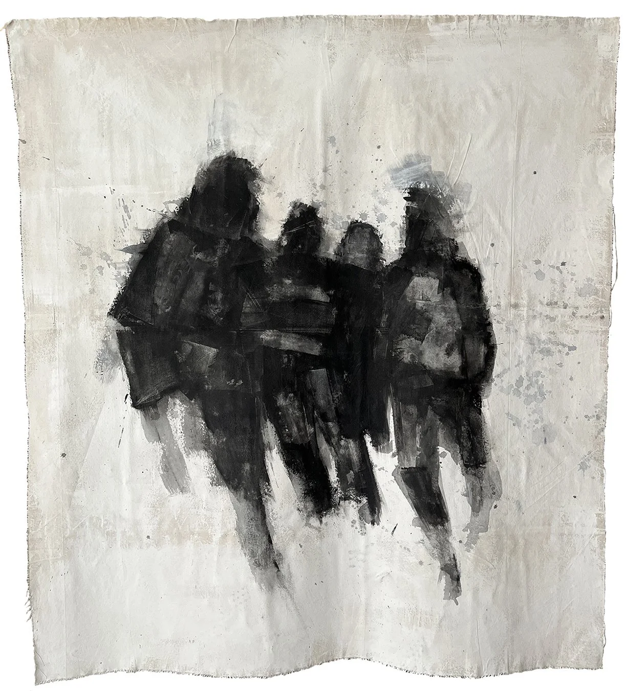    They Move Towards The Sound    Acrylic and gesso on canvas   152cm x 188cm   2025 