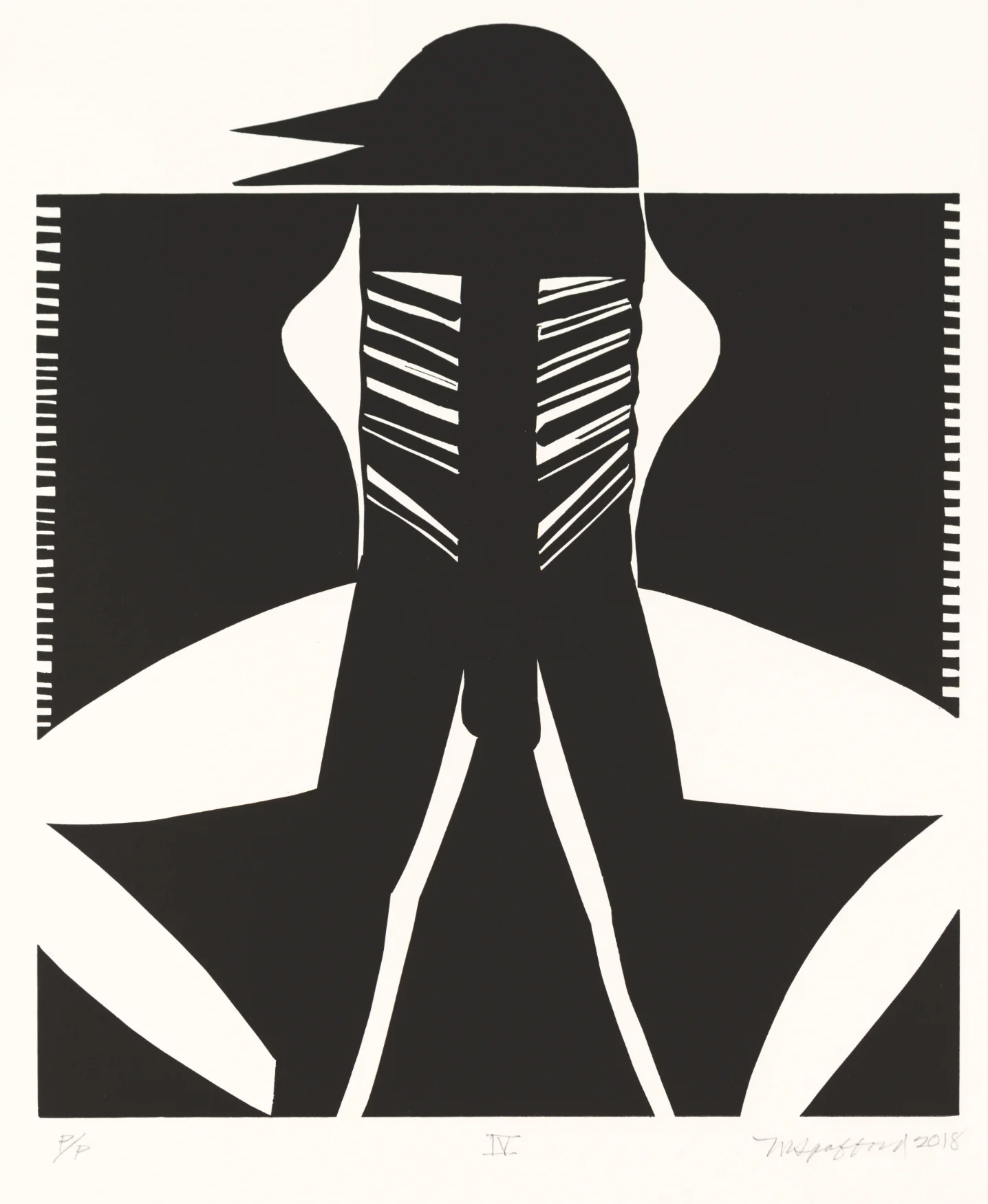 Thirteen Ways of Looking at a Blackbird IV 2018 Woodcut Image: 18" x 15" Sheet: 26” x 19.5” Edition 10