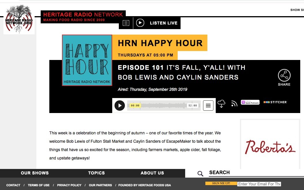 Listen to FSM’s Happy Hour Special on Heritage Radio here.