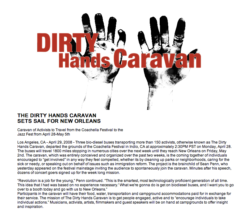 Sean Penn's Dirty Hands Caravan