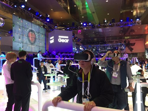 360˚ VR headsets at an event booth
