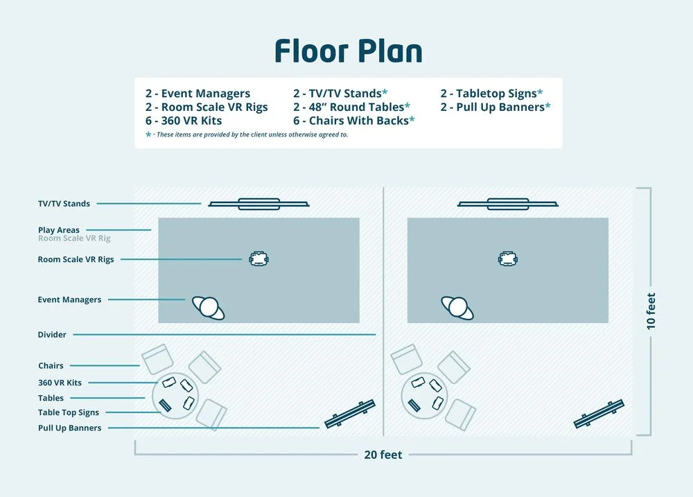 Corded VR Event layout — VirtualRealityRental.co