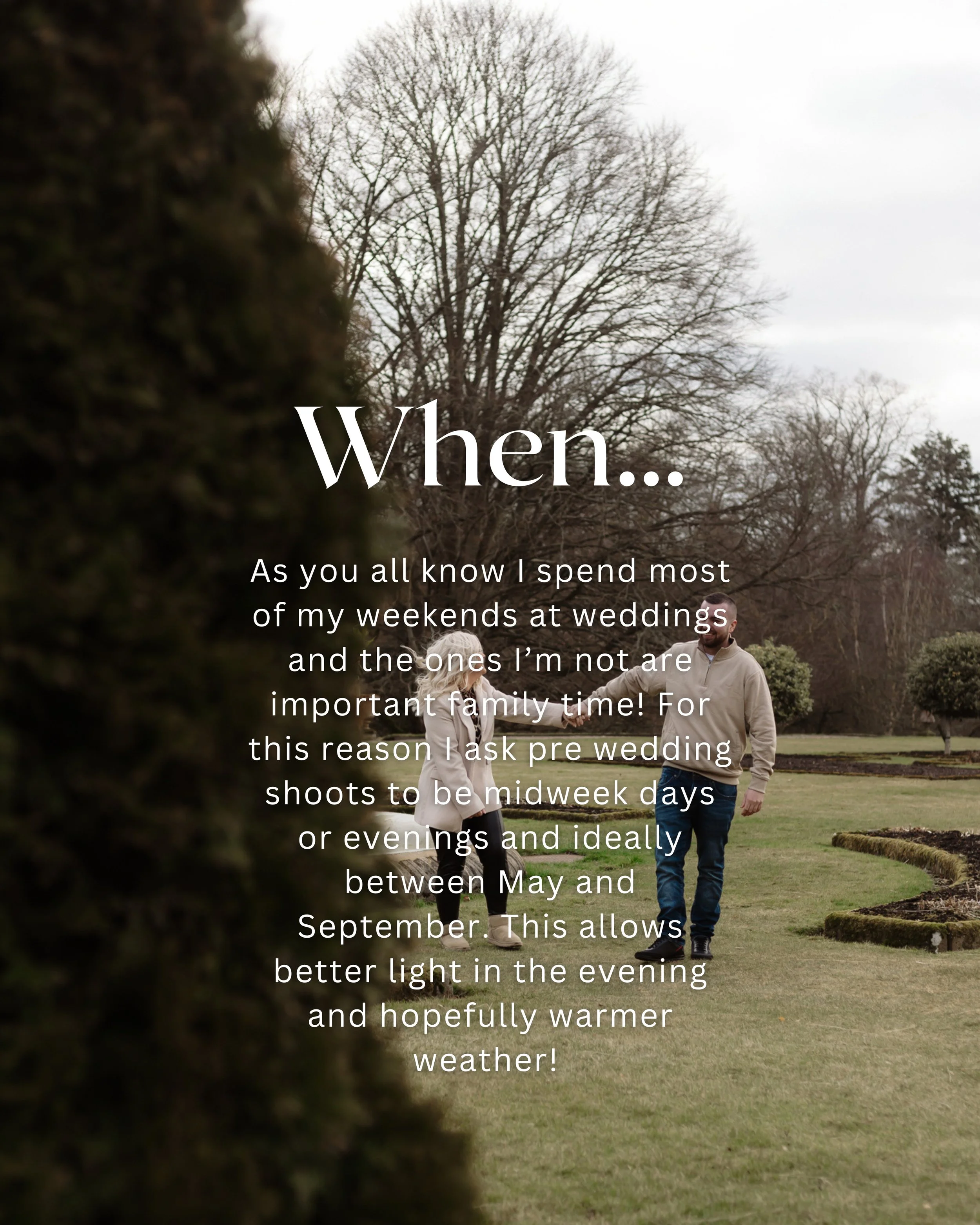 Pre wedding shoot Aberdeenshire couple walking through gardens natural relaxed engagement photography Scotland