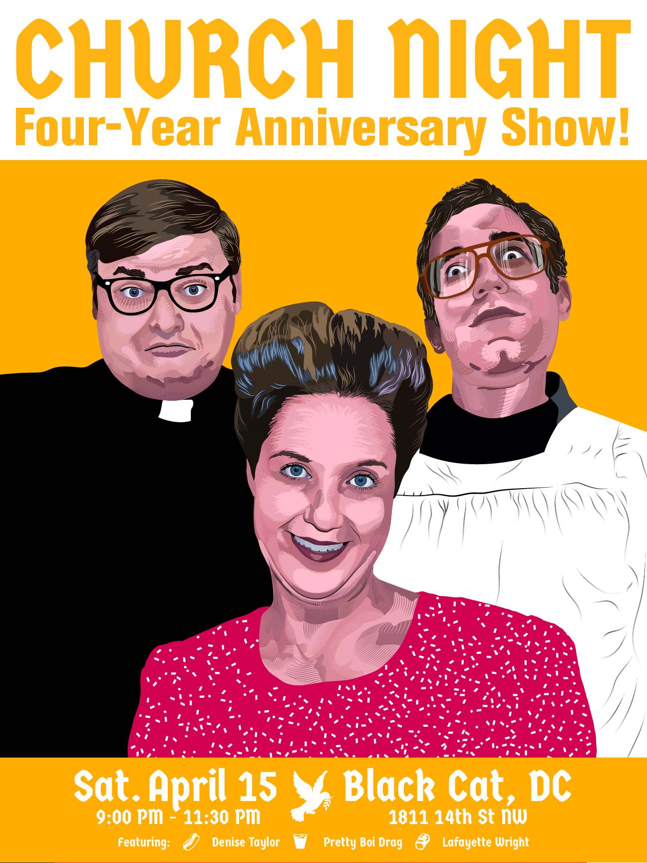 Church Night 4 Year Anniversary Poster