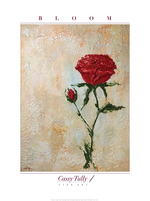 bloom red rose Cassy Tully garden art print