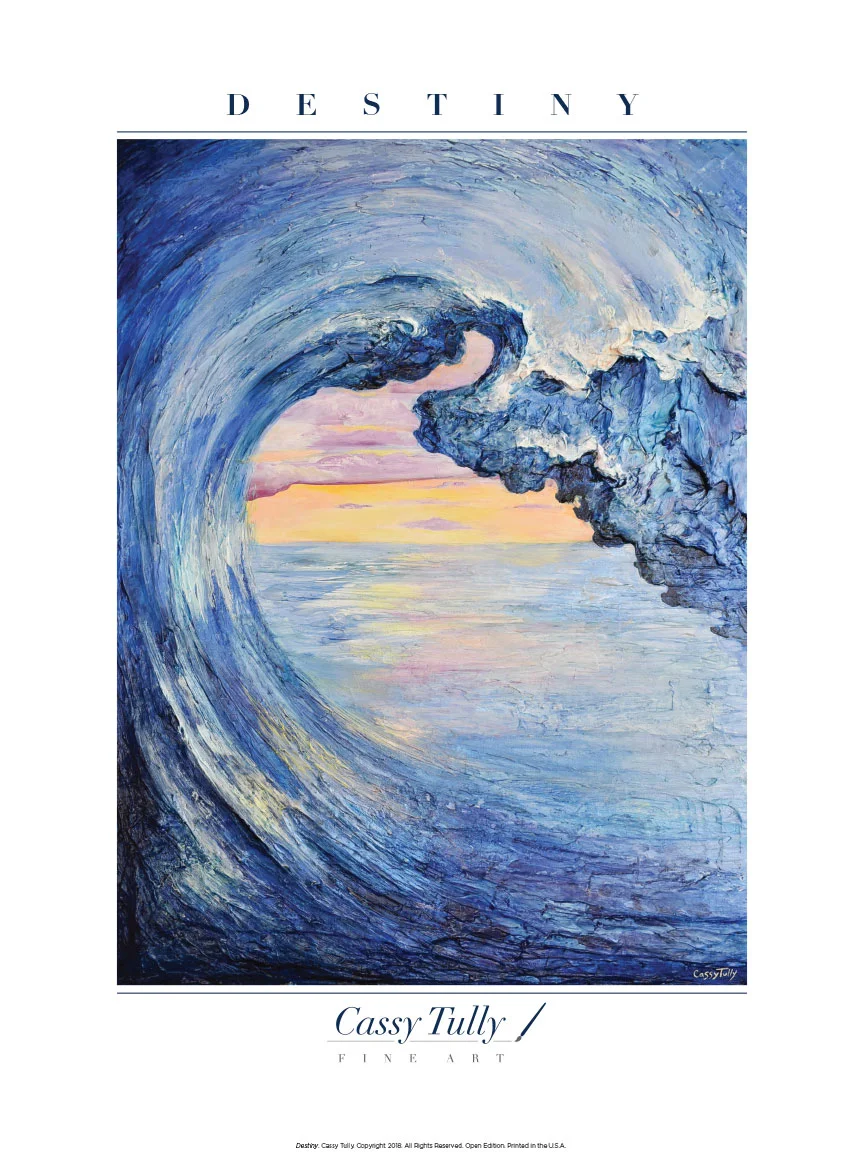 Destiny Wave Painting Cassy Tully beach blue coastal ocean art print