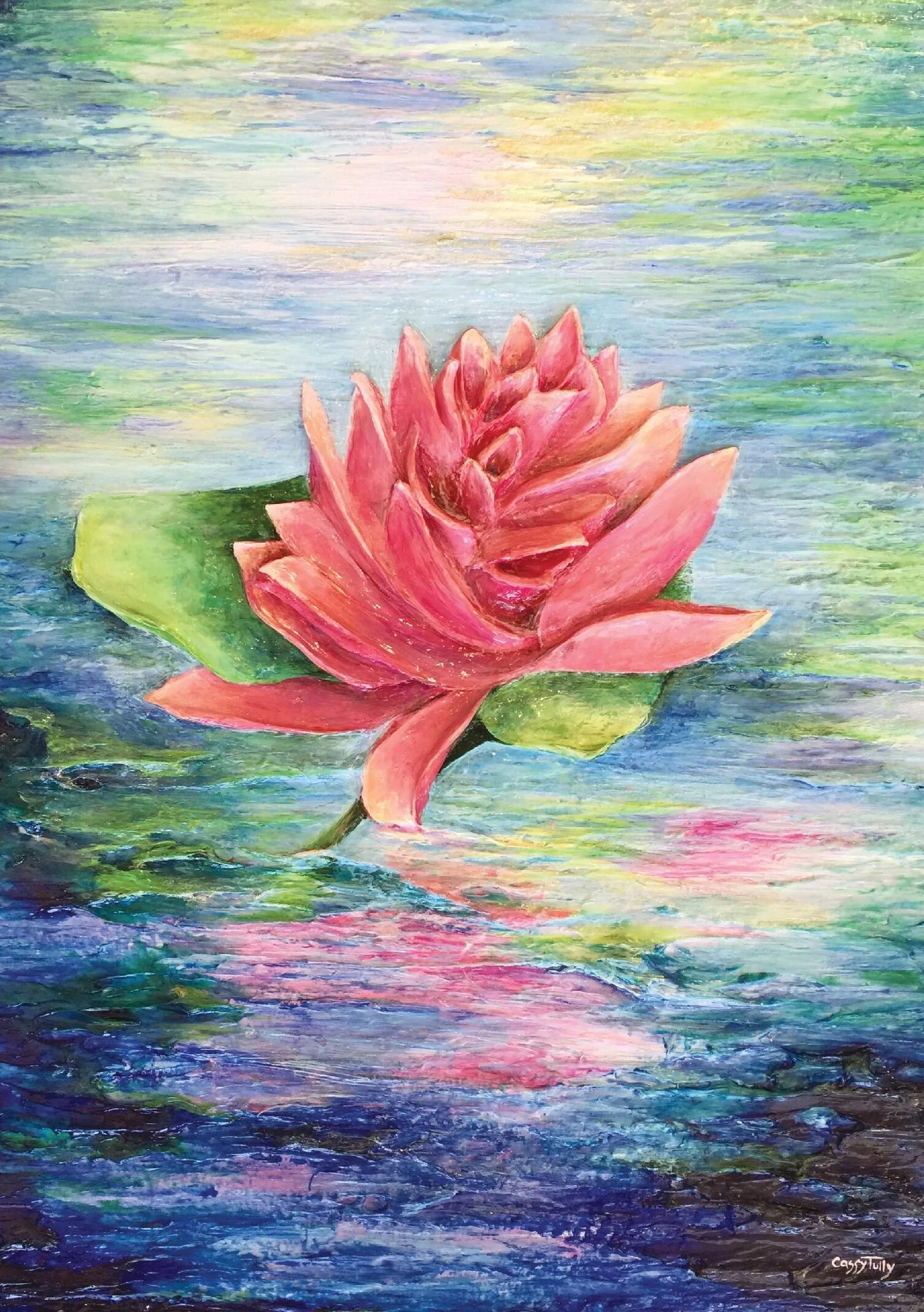 Cassy Tully Harmony Note Card - Lotus Flower Art Greeting Cards