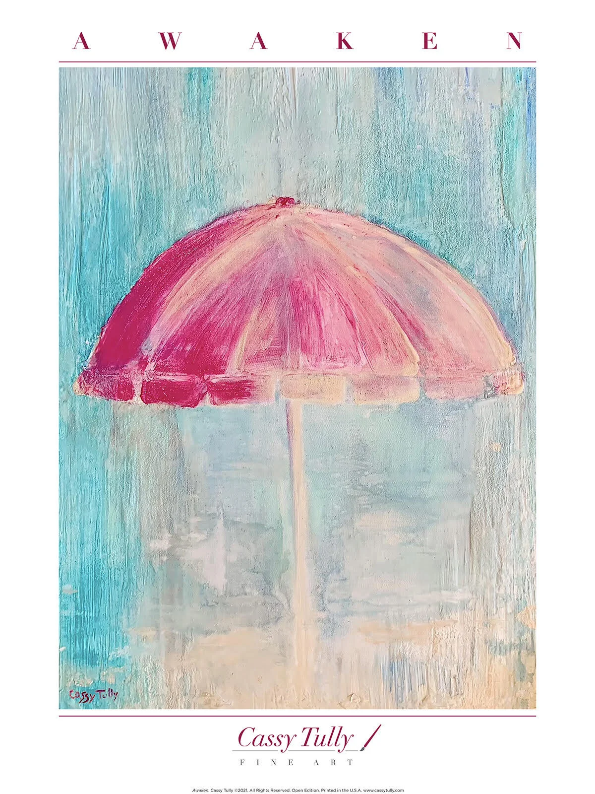 beach umbrella awaken Cassy Tully garden art print