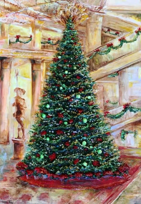 Milwaukee Wisconsin Pfister Hotel Christmas Tree Cassy Tully holiday art