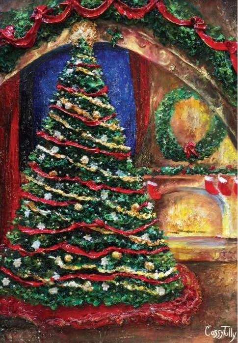 Joy Christmas Tree Cassy Tully festive holiday artwork