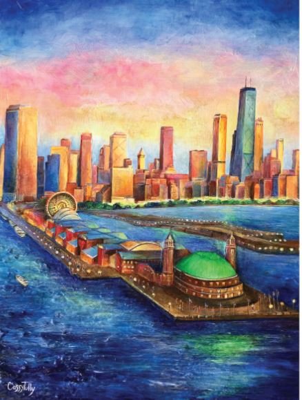 American Cancer Society Heart Ball Navy Pier Cassy Tully Heart of Chicago Canvas Print