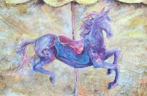 Calliope carousel horse Cassy Tully purple art