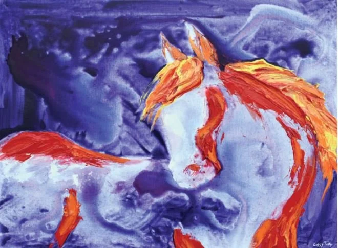 Freedom purple horse Cassy Tully equine art REINS Horse Therapy
