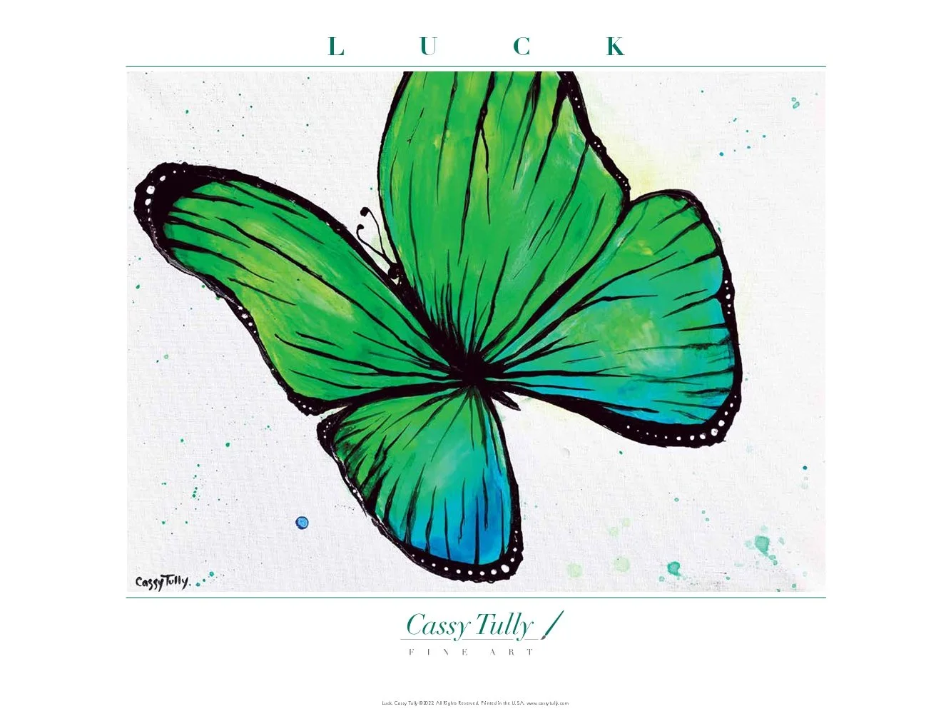 Butterfly Print Cassy Tully Inspirational Green Garden Art