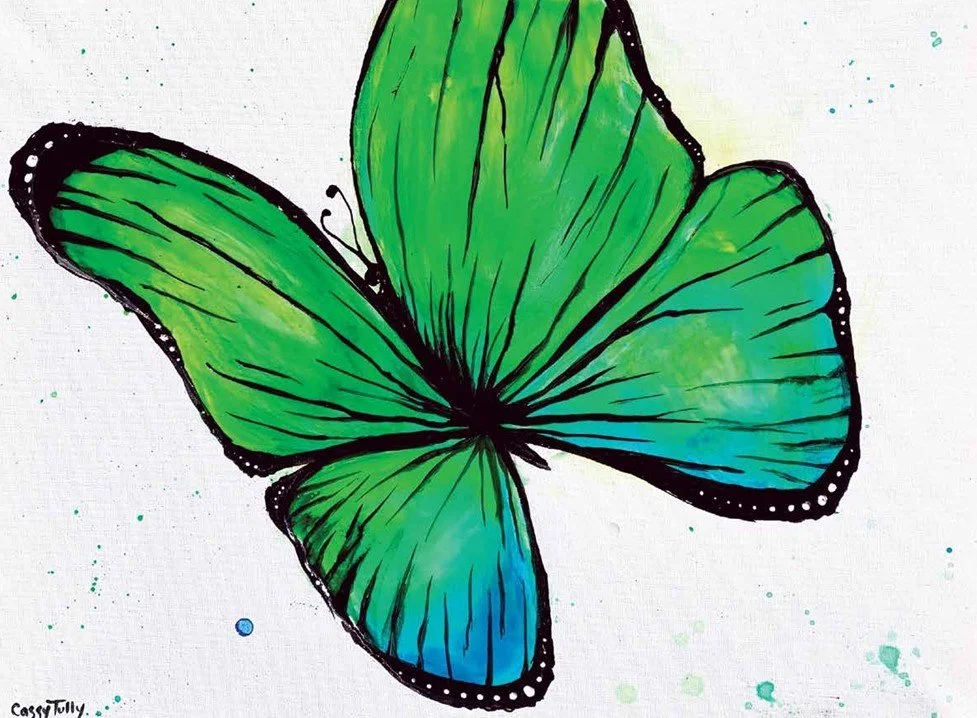 Butterfly Canvas Print Cassy Tully Inspirational Green Garden Art