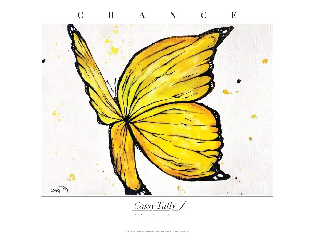 Butterfly Print Cassy Tully Inspirational Yellow Garden Art