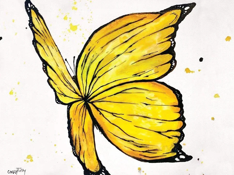 Butterfly Canvas Print Cassy Tully Inspirational Pink Garden Art