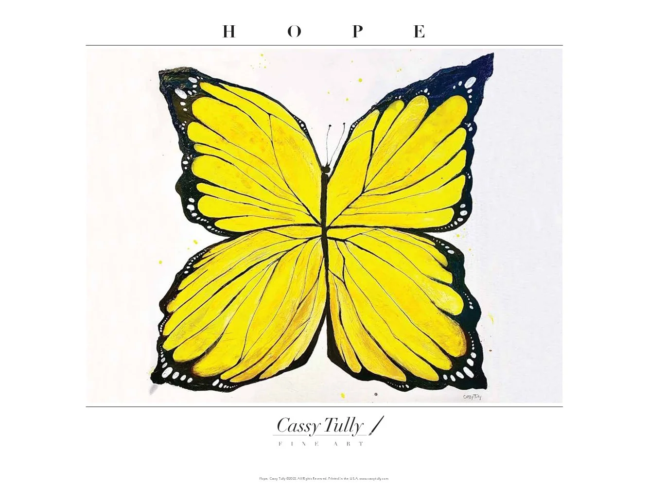 Butterfly Print Cassy Tully Hope Yellow Garden Art
