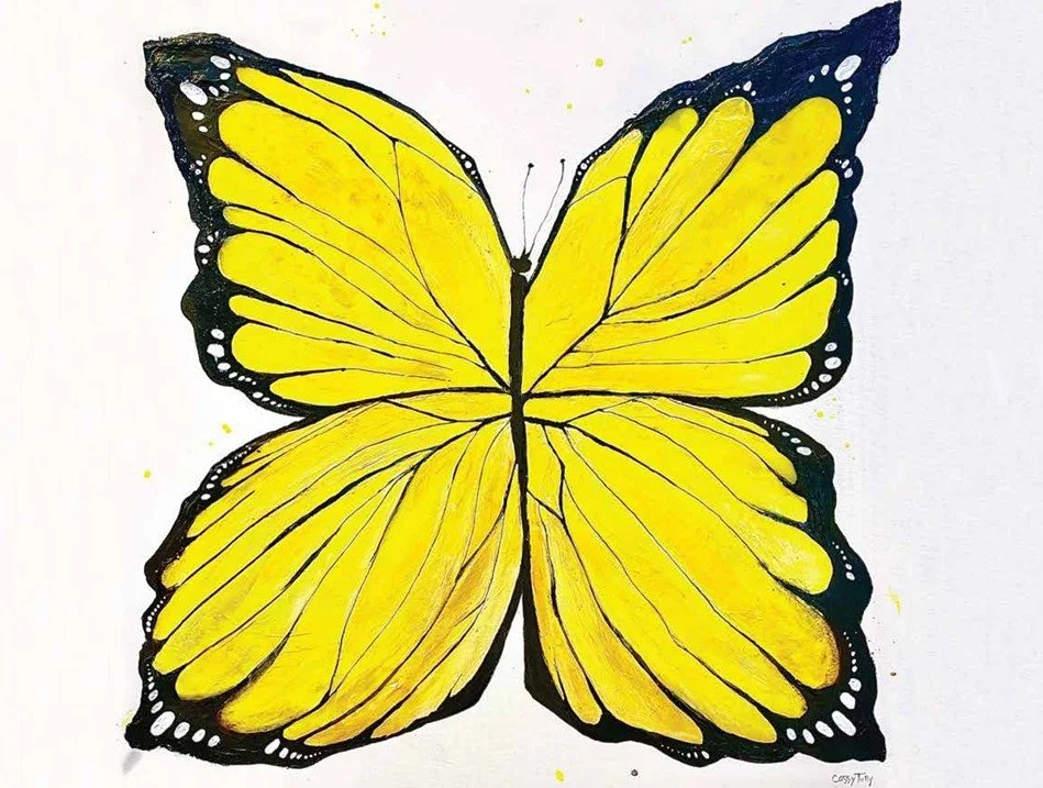 Butterfly Canvas Print Cassy Tully Hope Yellow Garden Art